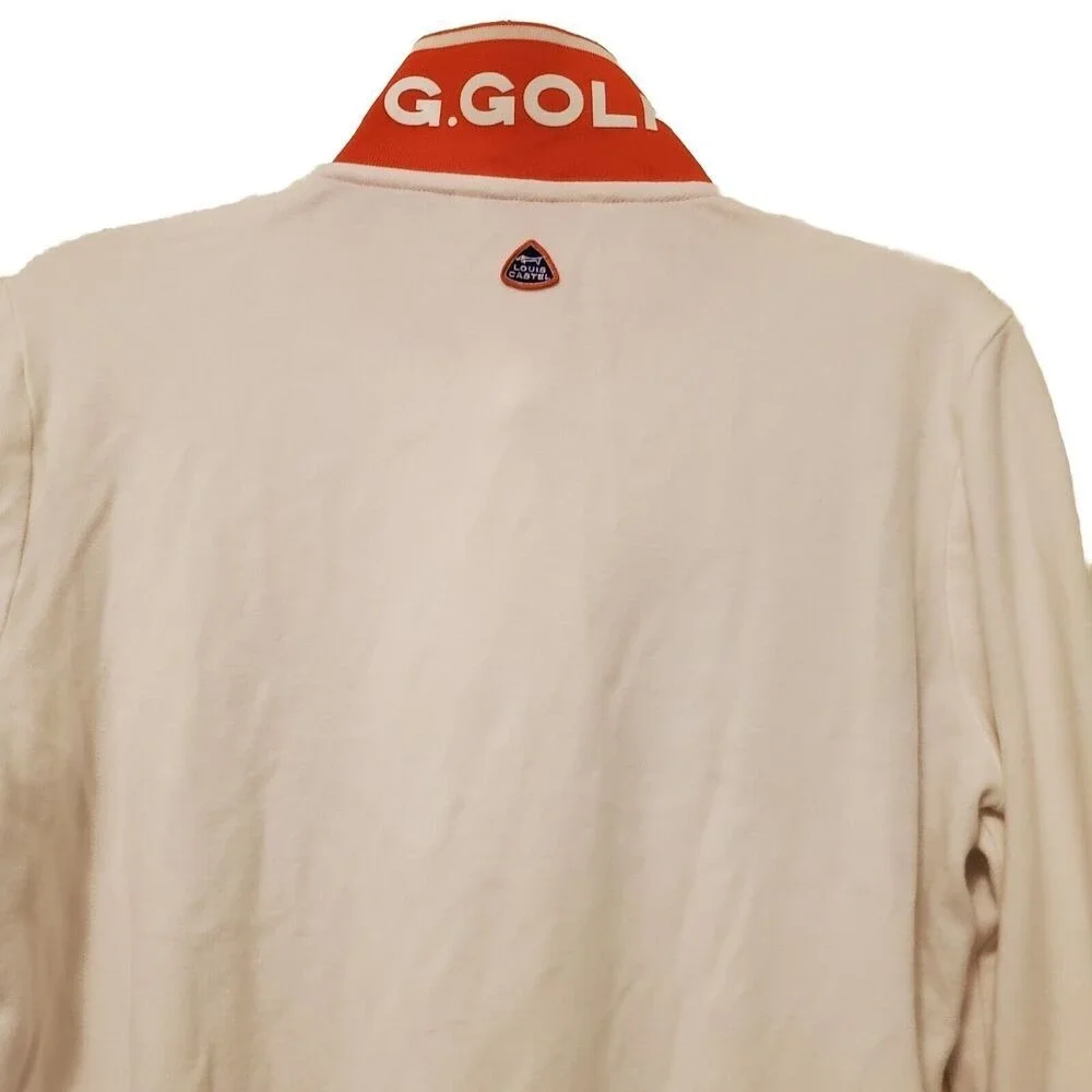 Louis Castel Womens Golf Polo Long Sleeve Pullover Cream Red Size 90 US XS - Picture 10 of 13